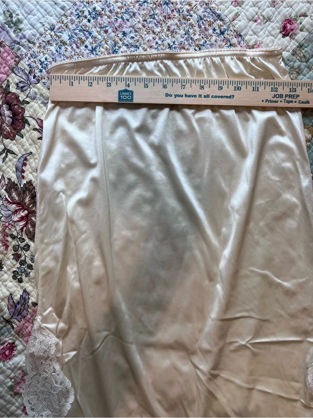 Vintage By Mel-Lin Cream Lace Trim Half Slip Skirt Size Small USA - Picture 6 of 9